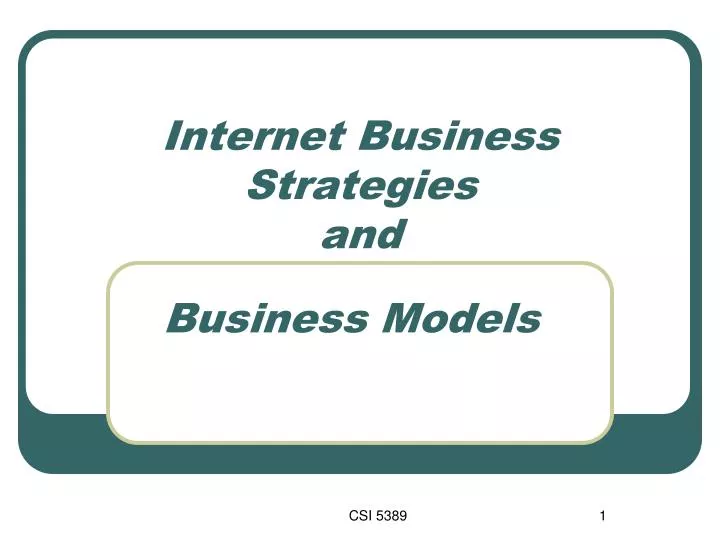 internet business strategies and