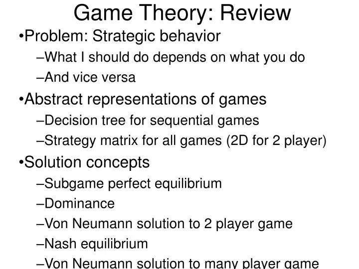 game theory review