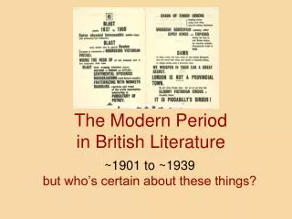 The Modern Period in British Literature