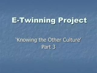 E-Twinning Project