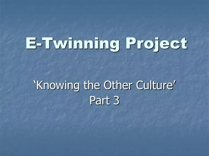 e twinning project