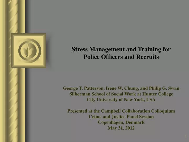 stress management and training for police officers and recruits