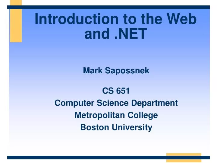 introduction to the web and net