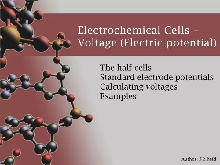 electrochemical cells voltage electric potential