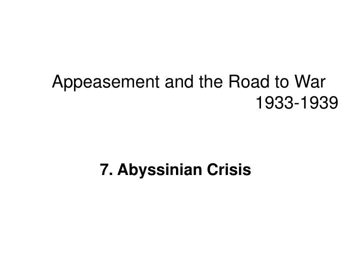 appeasement and the road to war 1933 1939