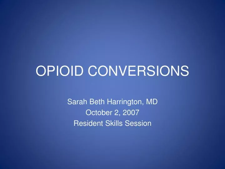 opioid conversions