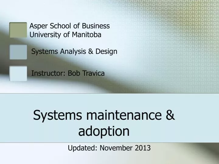 systems maintenance adoption