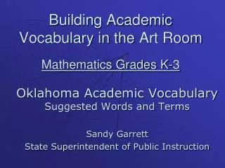 Building Academic Vocabulary in the Art Room Mathematics Grades K-3