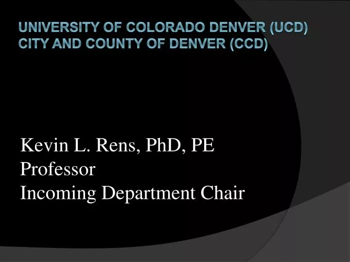 kevin l rens phd pe professor incoming department chair