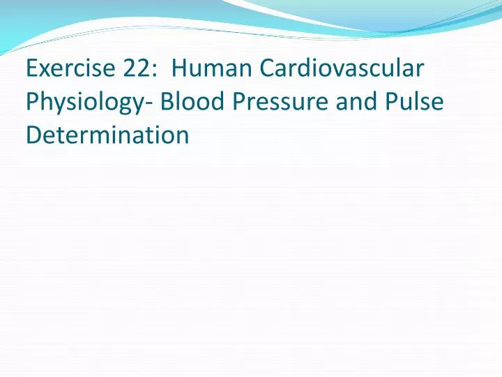 exercise 22 human cardiovascular physiology blood pressure and pulse determination