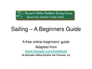 Sailing – A Beginners Guide