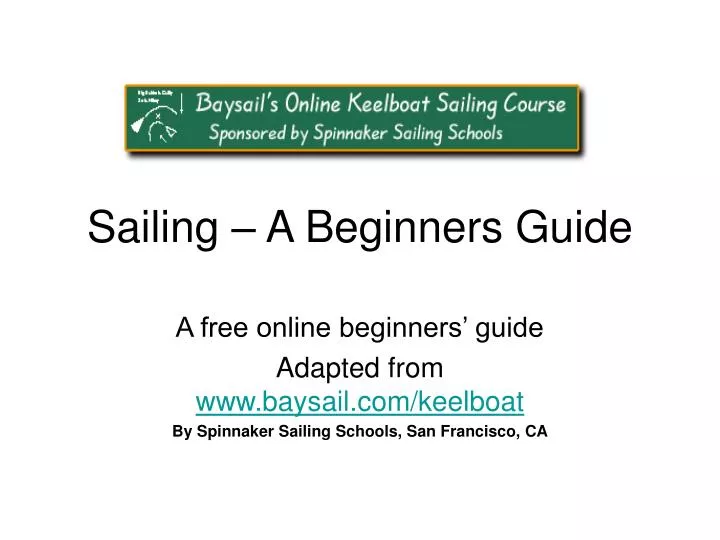 sailing a beginners guide