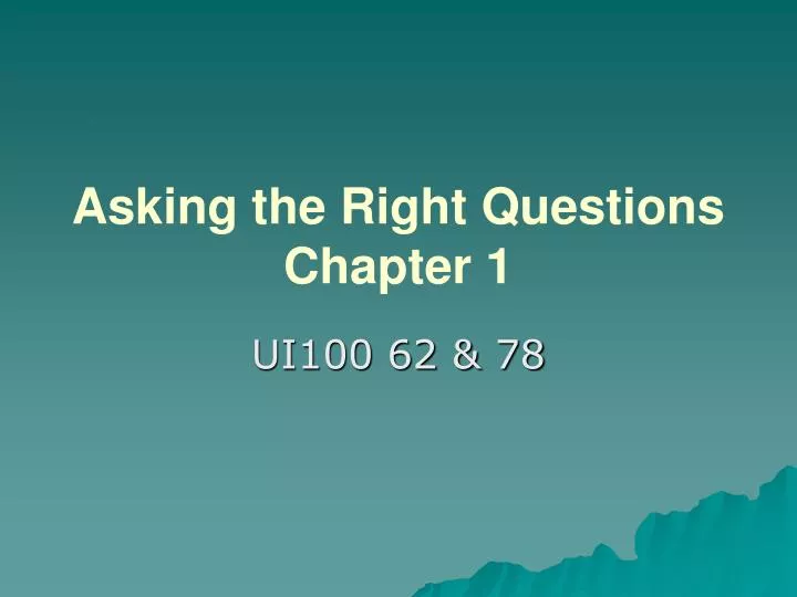 asking the right questions chapter 1