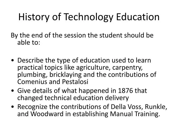 history of technology education