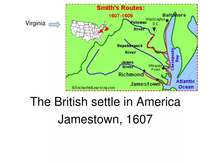 the british settle in america jamestown 1607