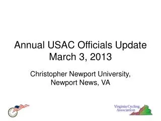 Annual USAC Officials Update March 3, 2013