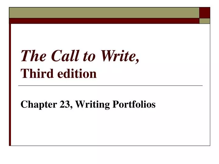 the call to write third edition