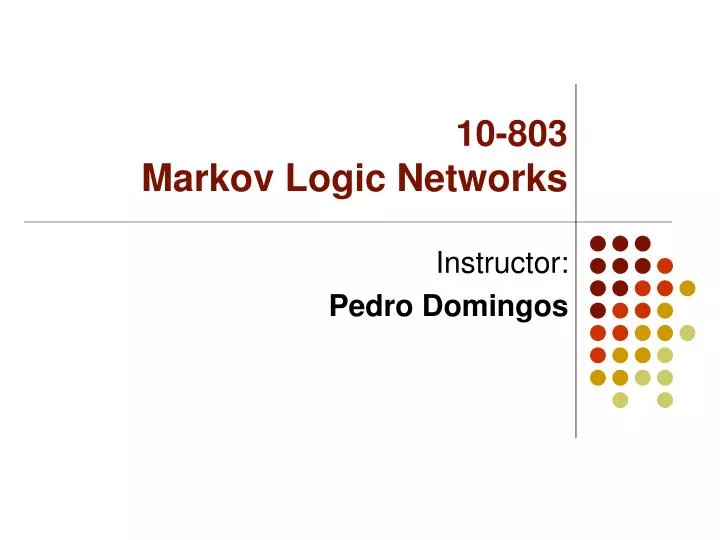 10 803 markov logic networks