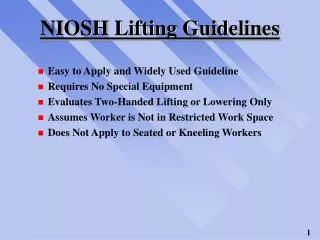 NIOSH Lifting Guidelines