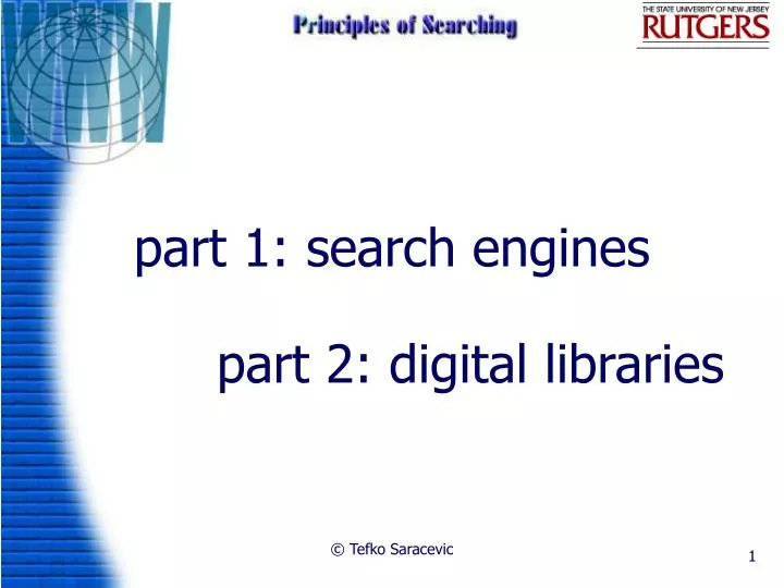 part 1 search engines