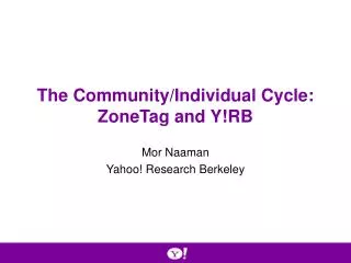 The Community/Individual Cycle: ZoneTag and Y!RB