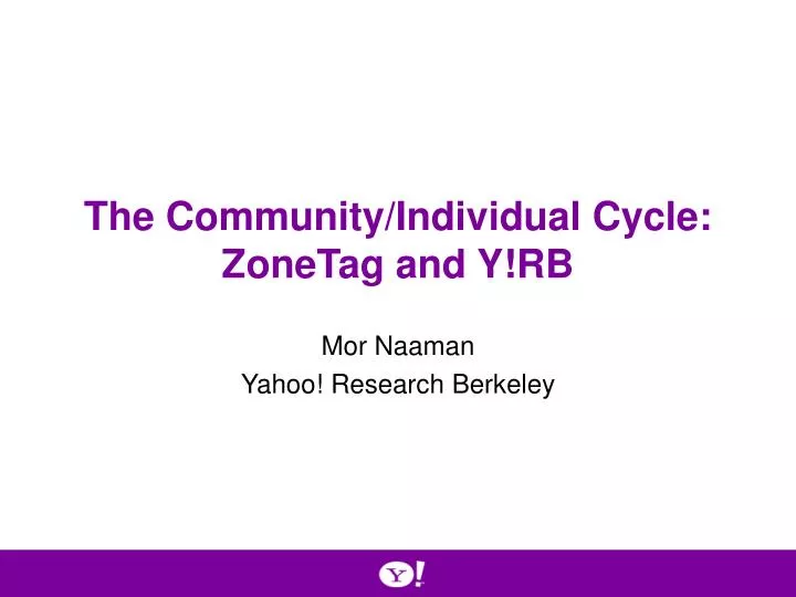the community individual cycle zonetag and y rb
