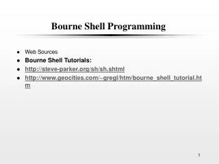 Bourne Shell Programming