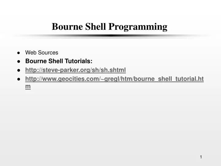 bourne shell programming