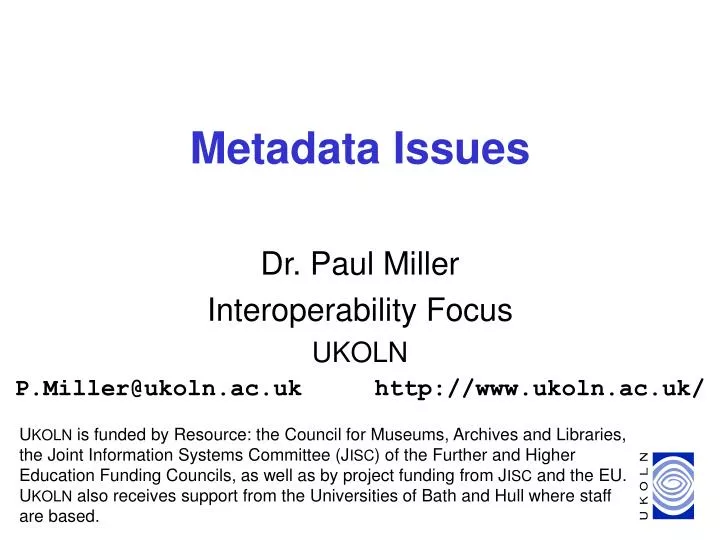 metadata issues