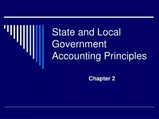 State and Local Government Accounting Principles