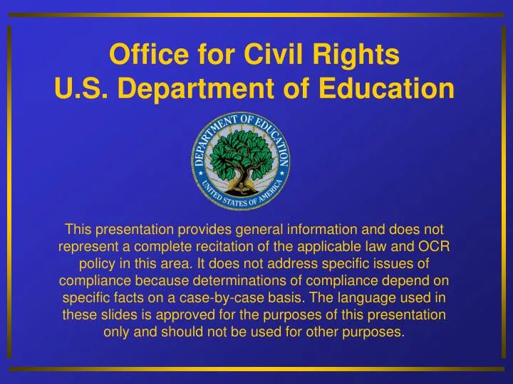 office for civil rights u s department of education
