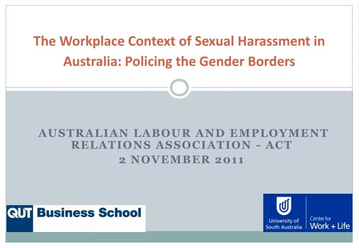 the workplace context of sexual harassment in australia policing the gender borders