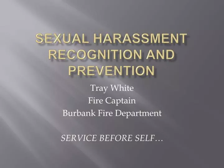 sexual harassment recognition and prevention