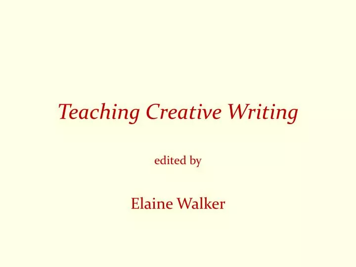 teaching creative writing