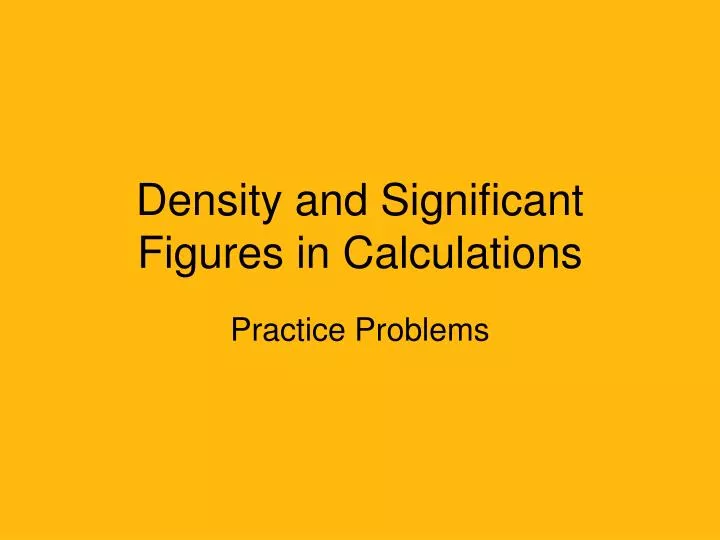 density and significant figures in calculations