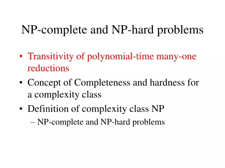 np complete and np hard problems