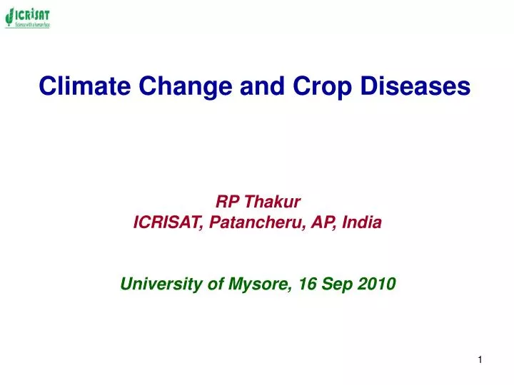 climate change and crop diseases