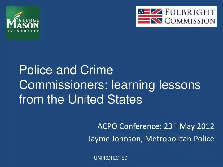 police and crime commissioners learning lessons from the united states