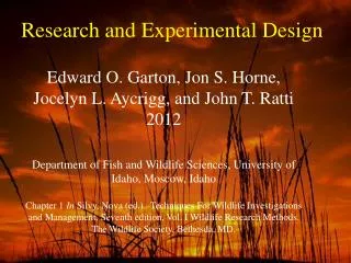 Research and Experimental Design