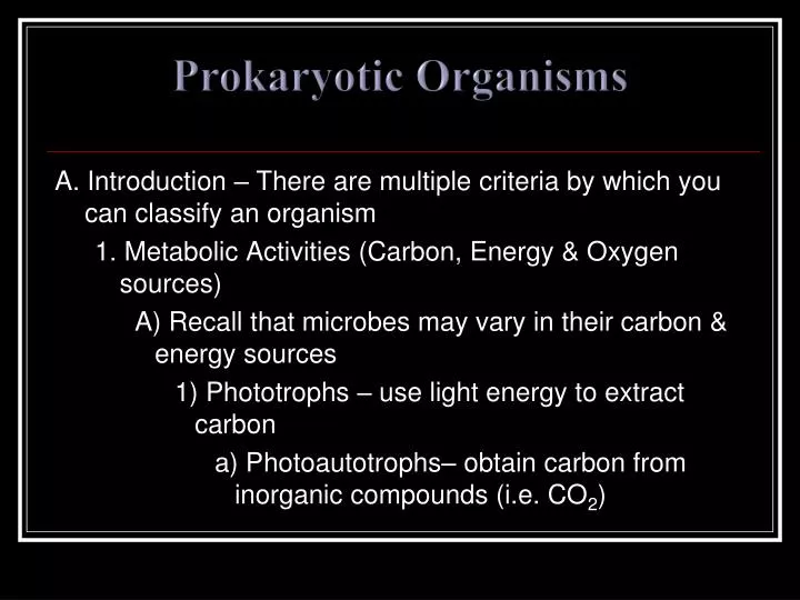 prokaryotic organisms