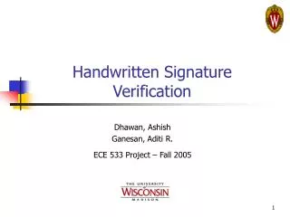 Handwritten Signature Verification