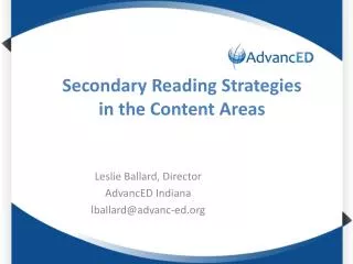 Secondary Reading Strategies in the Content Areas