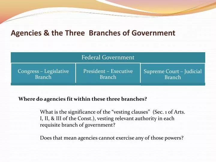 agencies the three branches of government