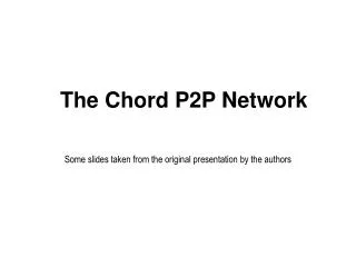 The Chord P2P Network