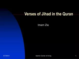Verses of Jihad in the Quran