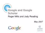 Google and Google Scholar - slide 1