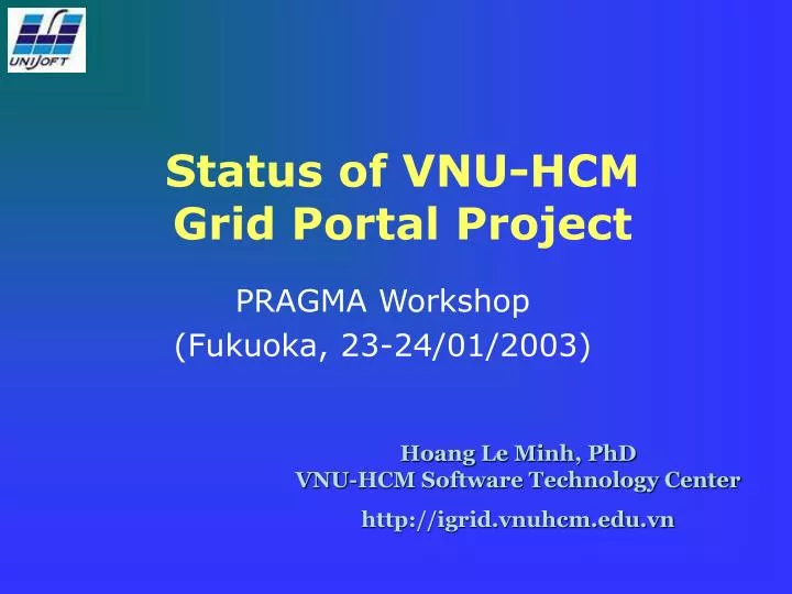 status of vnu hcm grid portal project