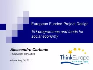 European Funded Project Design EU programmes and funds for social economy
