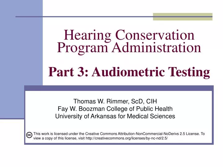 hearing conservation program administration part 3 audiometric testing