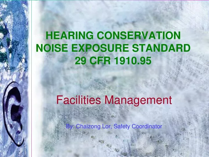 hearing conservation noise exposure standard 29 cfr 1910 95